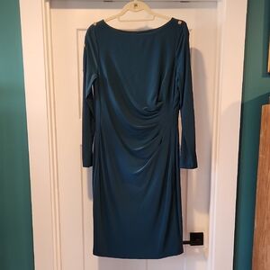 Lauren Ralph Lauren Teal Long Sleeve Dress